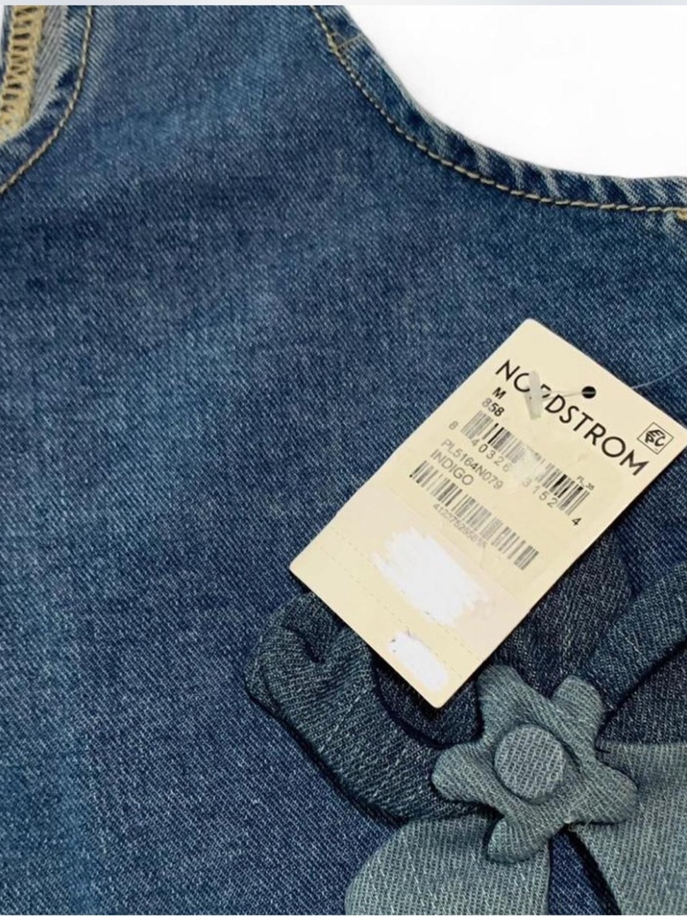NWT Nordstrom PTCL  Raya 3D Floral Crop DenimTop Size Medium #y2k #boho - Picture 3 of 5